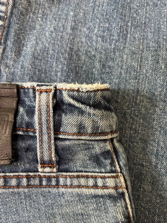 Harley-Davidson VTG Jeans Bootcut Women 14 Black Leather Patch 5 Pocket Zip fly - Picture 15 of 16